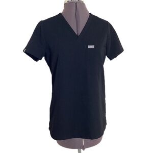 Figs The Technical Collection Catarina One Pocket Black Scrub Top XS